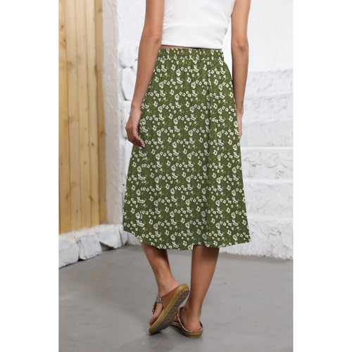 Image of Witsmile Flowy Skirt Elastic High Waist A-Line Skirt with Pockets Bohemia Cover-up for Women 2026 Trendy(S-2XL)
