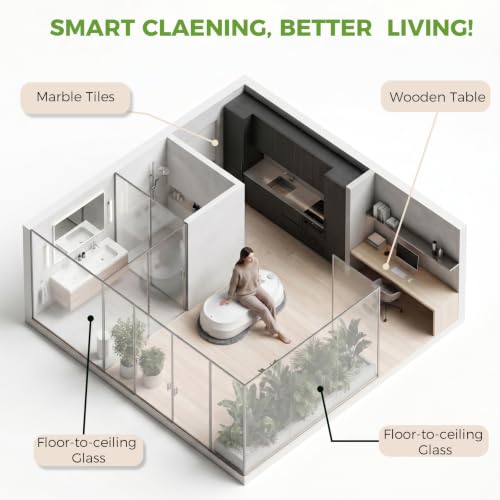 Image of KKI Window Cleaning Robot,Upgraded Window Cleaner Robot, Auto-Dual Spray, Max 3200pa,3 Cleaning Modes & Edge Detection, Remote Control for High-Rise Windows, Glass Door,5Sets Cloths