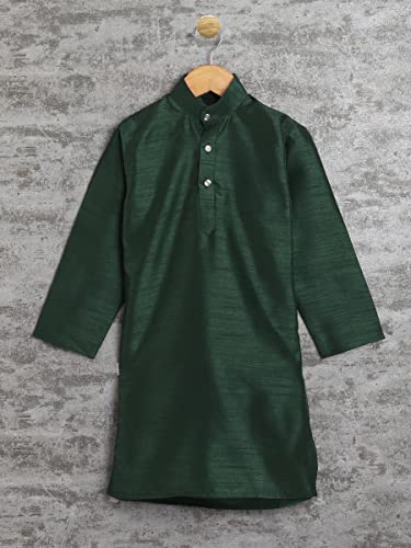 Image of AHHAAAA Kids Ethnic Silk Blend Waistcoat, and Kurta Pyjama Set for Boys 488