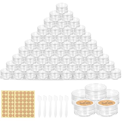 Binnan 60Pcs Contenedores Cosmético de Viaje, Frascos Viaje, Cajas Organizadoras de Plastico, Botella de Cosméticos Continuos Pequeñas Caja Redonda