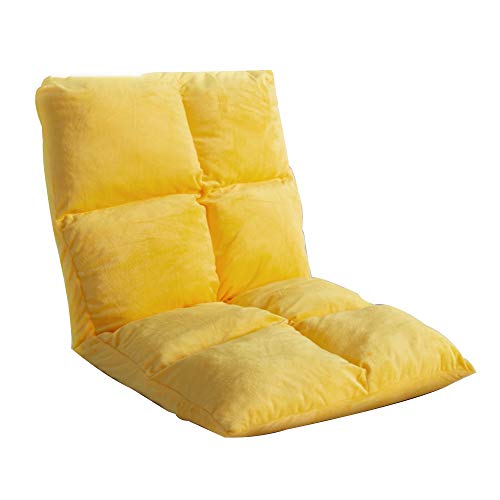 Silla de suelo ajustable con respaldo, cojines extraíbles y lavables, sofá plegable para meditación, reclinable de 5 posiciones, asiento cómodo gris oscuro