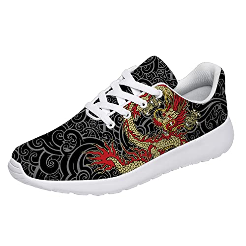 Dragon Design Shoes Womens Mens Running Sneakers Sport Tennis Golf Shoes Lightweight Walking Shoes Gifts for Her,Him3
