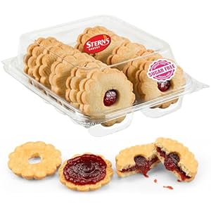 Sugar Free Cookies by Stern’s Bakery | [10 Count] Strawberry Filled Linzer Tart Cookies | Sugar Free Cookies and Snacks for Diabetics | Dietetic Shortbread Cookies | Low Carb Snacks for Adults