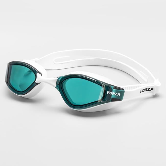 FORZA Lunettes de Natation Standard pour Adultes | Verres Anti-Buée et Protection UV | Lunettes de Natation Étanches avec Ajustement Réglable