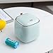 Yuzita Plastic Trash can Creative Mini Desktop Trash can, with lid Small Home Office Cleaning Trash Button Desktop Storage bin, with 50 Trash Bags (Light Green)