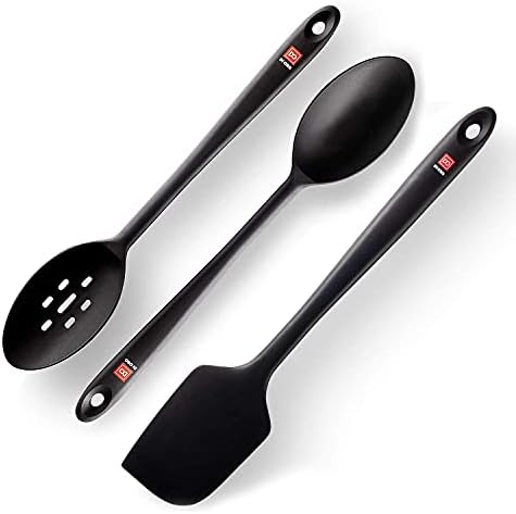DI ORO 3-Piece Seamless Silicone Spoon and PRO 14in Seamless Sili...