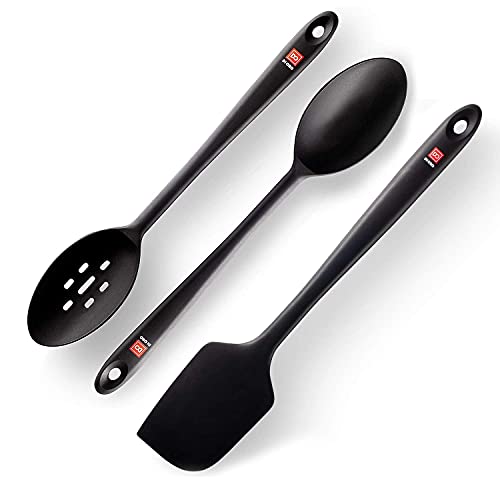 DI ORO 3-Piece Seamless Silicone Spoon and PRO 14in Seamless Sili...
