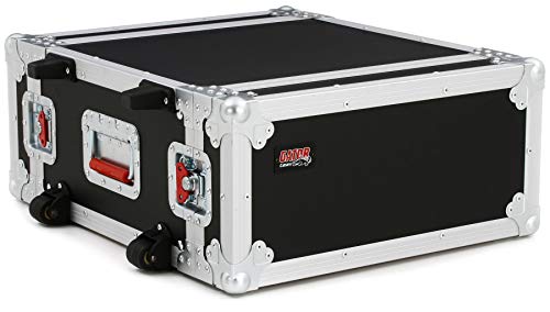 Gator Cases G-TOUR Audio Road Rack with Wheels, Retractable Pull Handle, and Heavy-Duty Tour Grade Hardware; 17' Rackable Depth, 4U (G-TOUR 4UW)