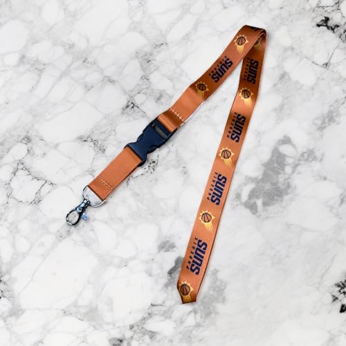 Image of Desert Cactus Phoenix Suns NBA Lanyard with Snap Buckle | Officially Licensed PHX Suns NBA Basketball Detachable Breakaway ID Badge Car Keys Holder, Team Merch