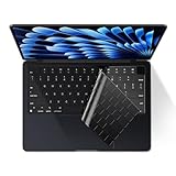 EooCoo Keyboard Cover Skin Protector for 2026 2025-2021 M5 M4 M3 M2 M1 MacBook Air 13.6/15 A3240 A3113 A2681 A3241 A3114 A2941,Pro 14/16 A3434 A3112 A3185 A3401 A3403 A2442 Completely Opaque-TPU Black