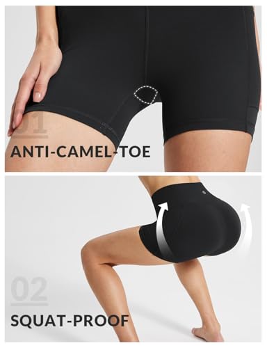 Image of baleaf Women's 8 inch / 5 inch / 3 inch Biker Shorts High Waist Yoga Workout Gym Running Volleyball Spandex Shorts with Pockets