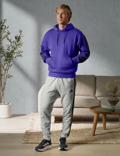 Image of adidas Mens Essentials 3-Stripes Fleece Hoodie Casual Outerwear Casual - Green