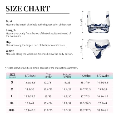 Maillot de bain deux pièces femme triangle réglable Whale Tail Wave - 5