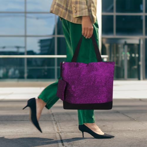 Image of NGIL Medium Top Zipper Closure Canvas Tote Bag with Attached Matching Coin Purse For Moms and Nurses