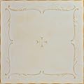 A La Maison Ceilings R05 Spring Buds Pre-Painted Foam Glue-up Ceiling Tile (129.6 sq. ft./Case), Pack of 48, White Washed Gold