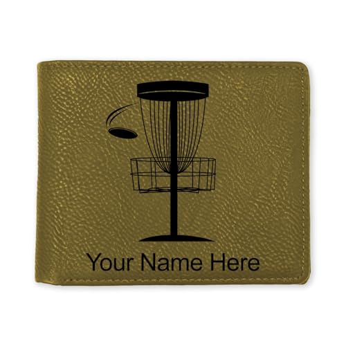 LaserGram Faux Leather Bi-Fold Wallet, Disc Golf, Personalized Engraving Included (Camo Green)