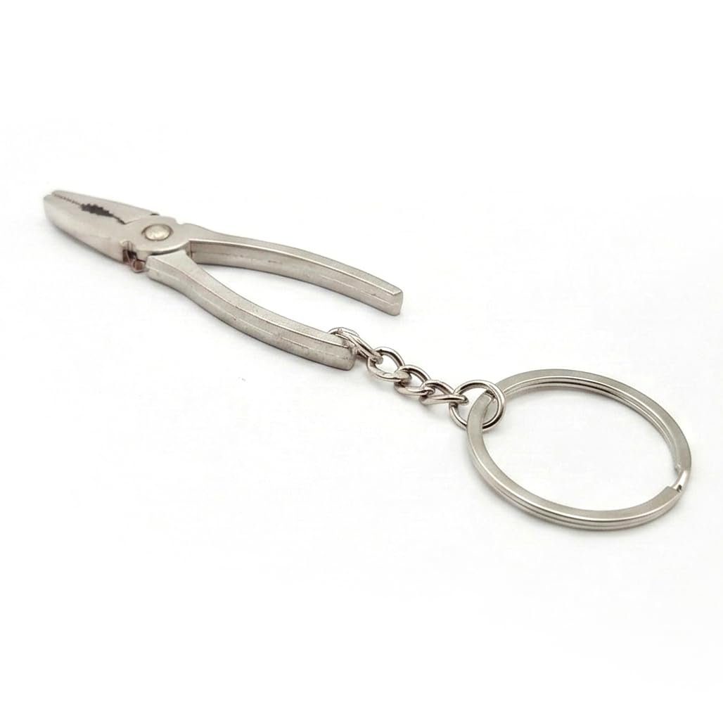 Komonee Men's Large Pliers Metal Hand Tool Keychain – Novelty Mini Toolbox Key Ring For Labourers, Builders & Diy Enthusiasts