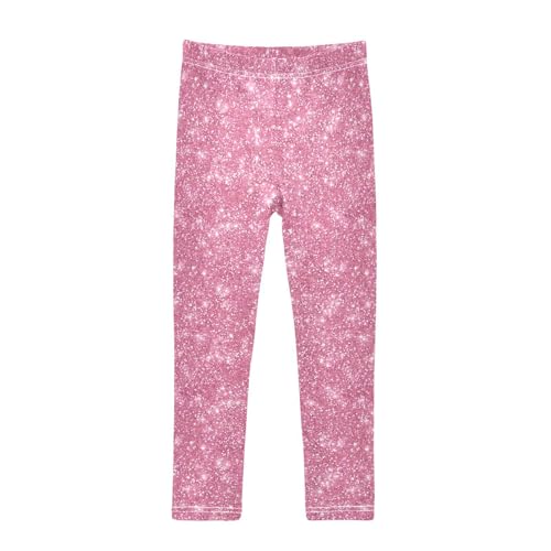 Toddler Girls Leggings Full Length Pants Pink Glitter Active Leggings for Girls 6T