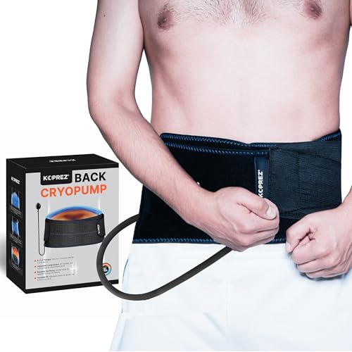 Koprez Back CryoPump | Adjustable and Reusable Lumbar Ice Pack Wrap for Lower Back Pain Relief | Universal Fit with Adjustable Compression Pump | Back Ice Wrap for Men and Women