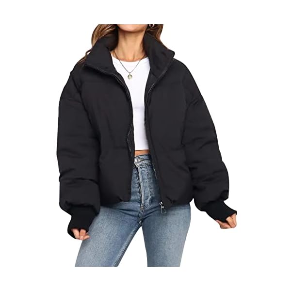 Gihuo Women’s Winter Cropped Puffer Jacket Coat Short Warm Quilted Jacket