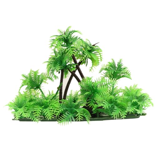 GREENADSCAPE Plante Artificielle Aquarium Palmier Simulé 6.00X3.15X3.94 Pouces Décoration pour Aquarium Eau Douce Accessoire Plante Aquatique Petite