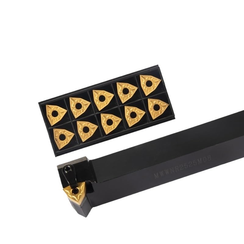 1pc MWWNL2525M08 MWWNR2020K08 MWWNR2525M08 External Turning Tool Holder WNMG08 Carbide Inserts 10pcs MWWNR/LLathe Bar CNC Cutting Tools(MWWNL2020K08)