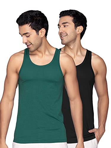 Image of XYXX Men's Cotton Modal Round Neck Vest | Antimicrobial, Breathable, Soft & Comfortable Man's Inner, Ultralight Baniyan for Man (Pack of 2)