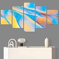 SIGNWIN 5 Panel Canvas Wall Art Modern Art Abstract Fluids for Home Decorations Ready to Hang - 60