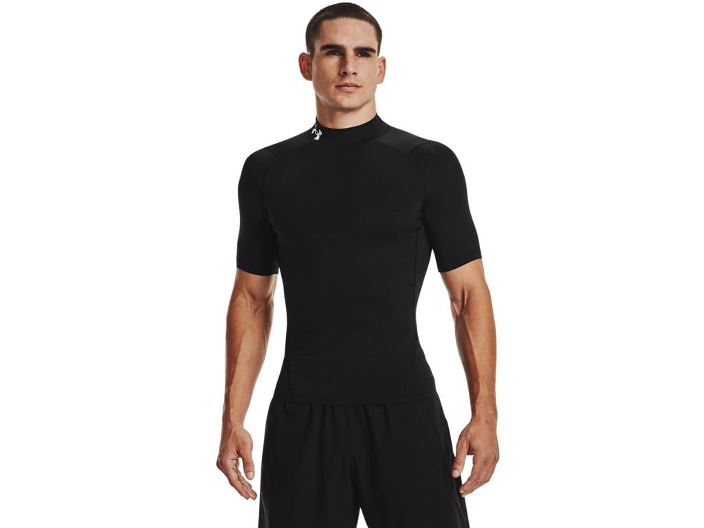 Under Armour Men's HeatGear Short-Sleeve Mock Neck, Black (001)