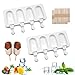 Eisformen, Silikon Eisformen, Eisformen Set, 2 Stück 8 Zellen Eisform Popsicle Formen, Wiederverwendbar DIY Eisform mit 100 Holzstielen für Einfrieren von Obst oder Joghurt Stieleis, BPA-Frei