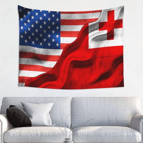 American Flag Tonga Tongan Flag Vibrant 73x95cm Polyester Tapestry Lightweight For Living Room Bedroom Dorm Use