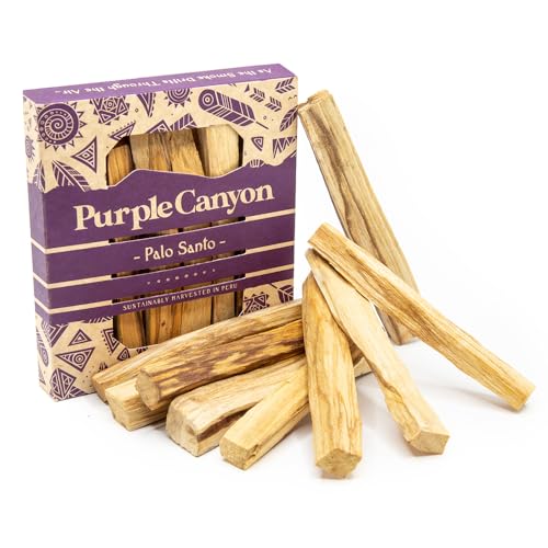 Purple Canyon Palo Santo Incense Sticks - 8 Pack | Sustainably Harvested Natural Incense for Smudging, Meditation, Cleansing, and Stress Relief