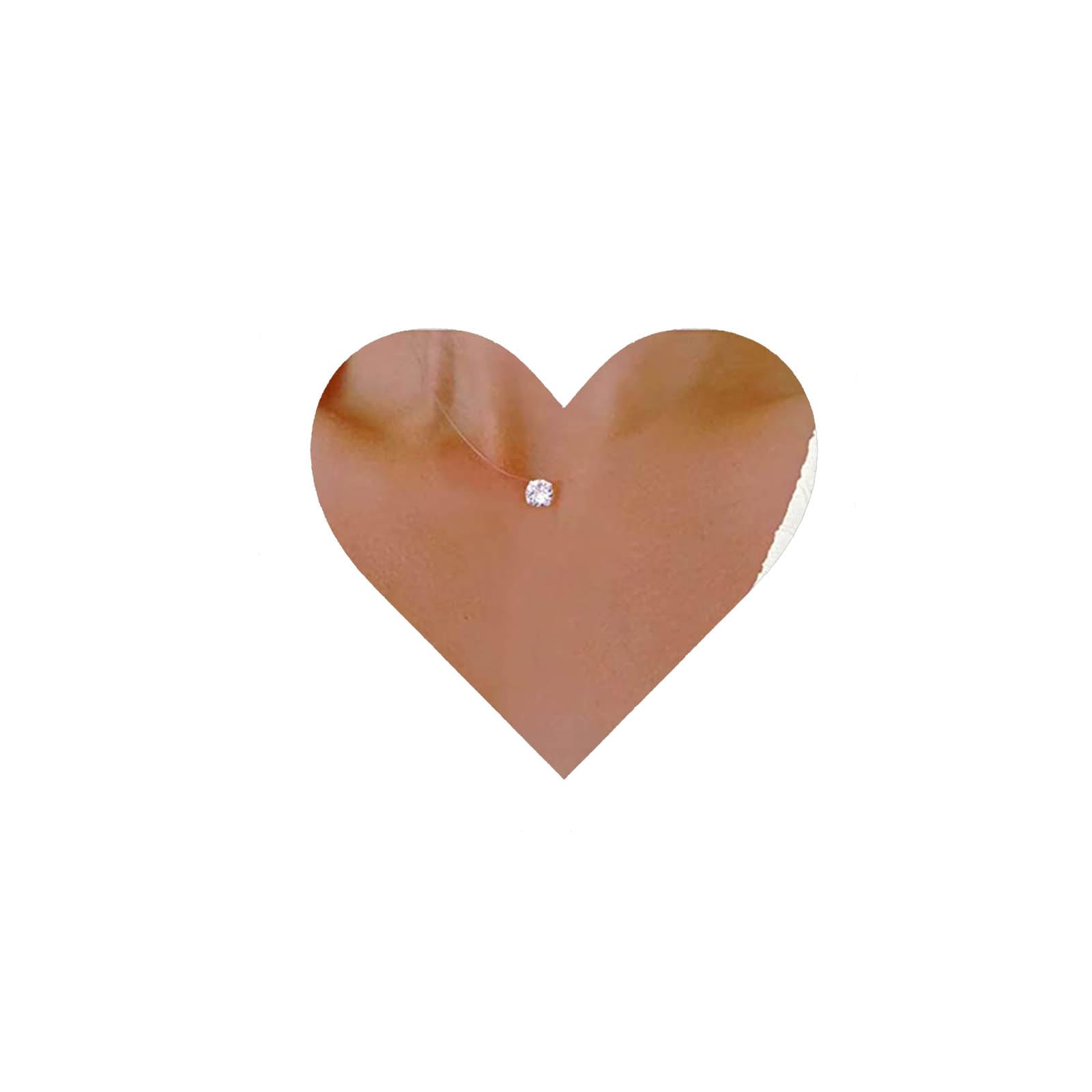 Vintage Crystal Solitaire Pendant Necklace Silver Tiny Rhinestone Cz Dot Necklace Transparent Chain Necklace Cubic Zirconia Choker Necklace Jewelry for Women