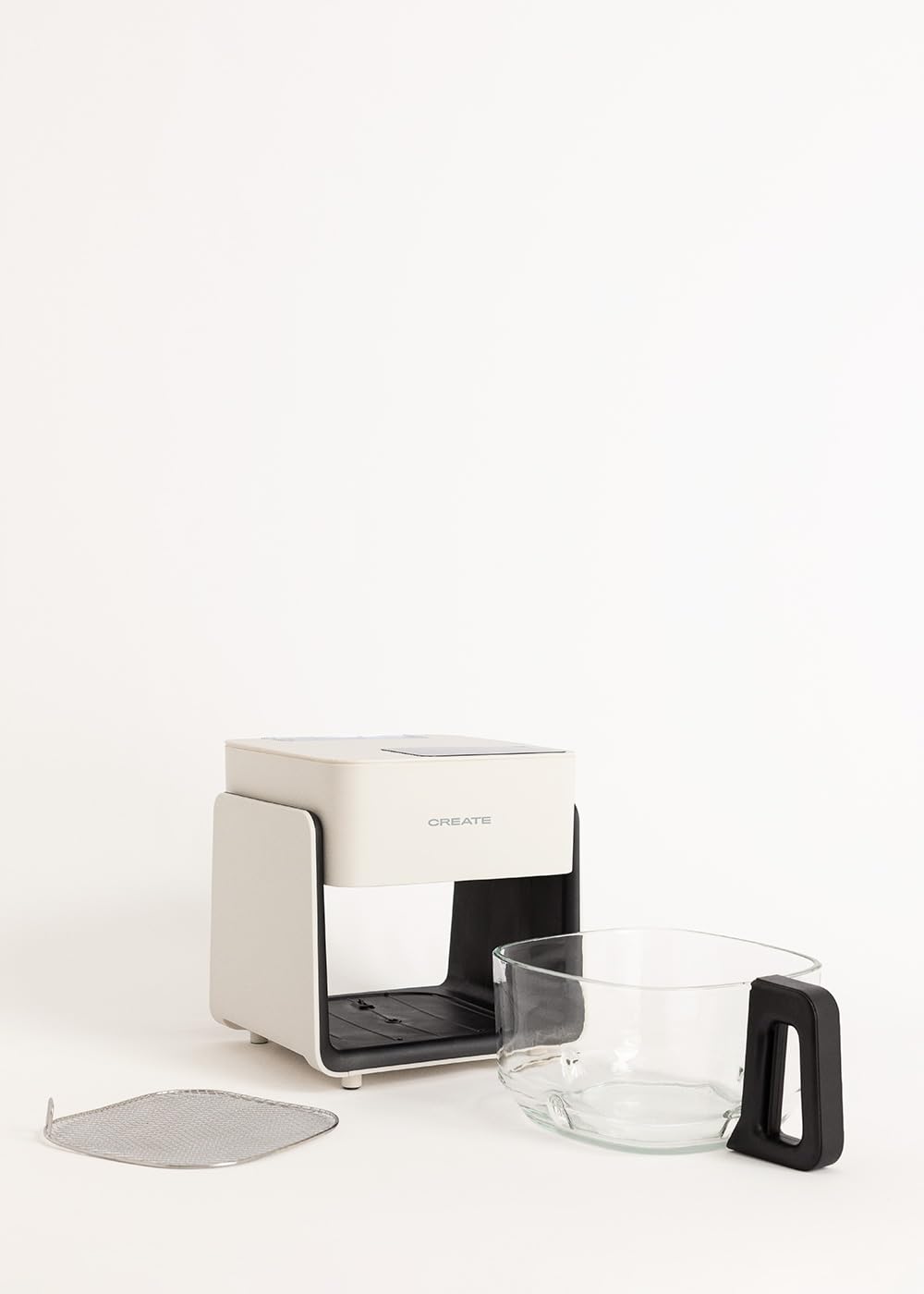 CREATE/AIR FRYER STUDIO CRYSTAL/Friggitrice senza olio 4,2 L con vaporizzatore d'acqua bianco panna/Capacità per 5-6 porzioni, 6 programmi, controllo di tempo e temperatura, 1300W