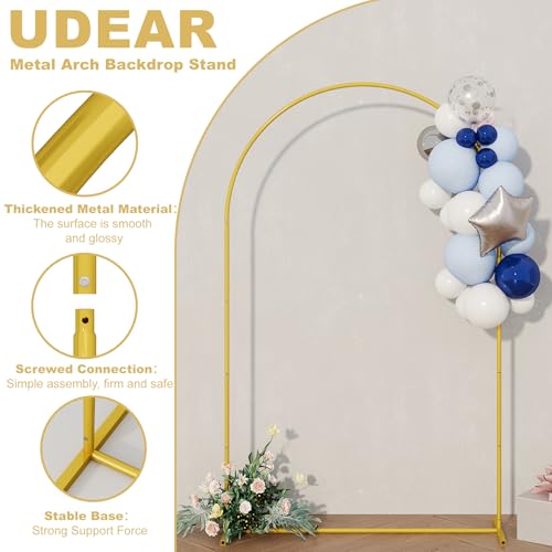 UDEAR 7.2FT Metal Arch Backdrop Stand,for Wedding Backgrounds Climbing Plants Event Decorations Outdoor Ceremonies,Gold by UDEAR - Image 4