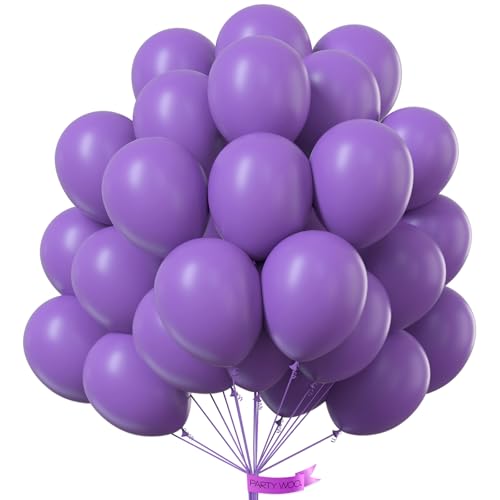 Image of PartyWoo Purple Balloons 100pcs 12 Inch Purple Latex Balloons for Birthday Baby Shower Anniversary Engagement Wedding Princess Bachelorette Bridal Shower Butterfly Party Decorations Purple-Y15