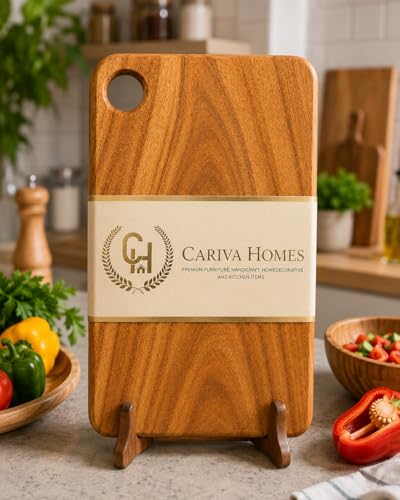Image of Premium Luxury 100% Natural Mango Wood Cutting & Chopping Board Knife-Friendly, for Vegetables, Fruits and Meat | Natural Finish | 15 x 9 x 0.75 Inch Large | Durable & Handcrafted - 1 Year Warranty
