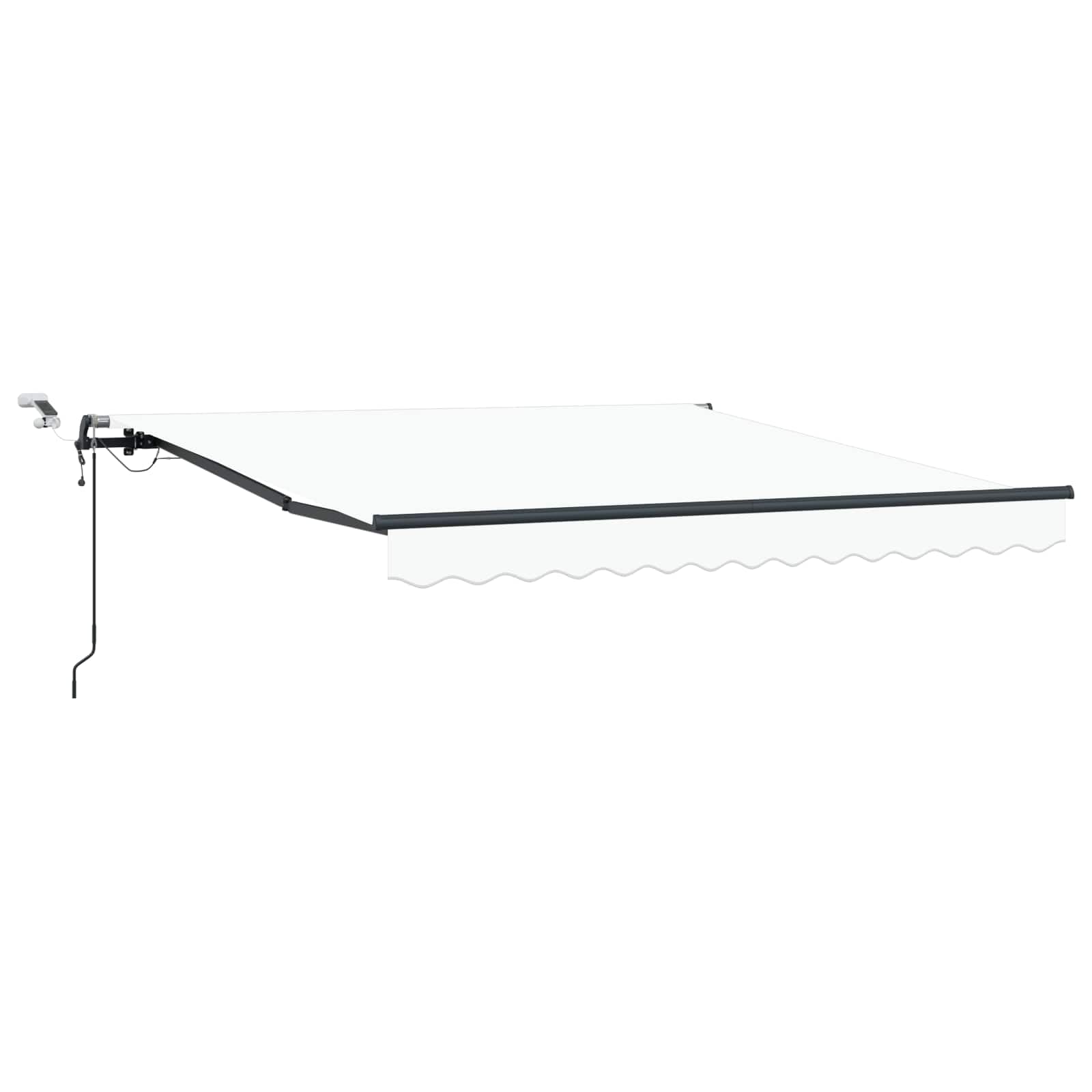 Toldo eléctrico con brazo articulado, 300 x 250 cm, color blanco, toldo motorizado de poliéster, con mando a distancia y sensor de viento, toldo retráctil para balcón, terraza y jardín