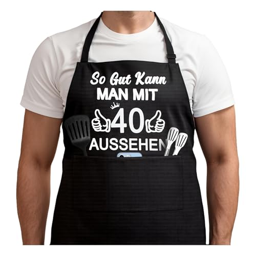 Bafiwu 40 Geburtstag Männer Lustig, Schwarze Schürze Grillschürze für Männer Lustig, Kochschürze Herren Grillen Geschenke Witzige Geschenke Lustige Geburtstagsgeschenke für 40er Geburtstag Mann Bafiwu 40 Geburtstag Männer Lustig, Schwarze Schürze Grillschürze für Männer Lustig, Kochschürze Herren Grillen Geschenke Witzige Geschenke Lustige Geburtstagsgeschenke für 40er Geburtstag Mann