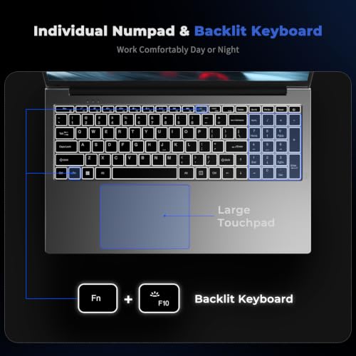 Image of NIAKUN 17.3 inch Gaming Laptop Computer, 16GB RAM 1TB SSD, Core i5-7Y57 | Processor(up to 3.2GHz), Windows 11 Pro, Office 365, for Business and Students, Backlit Keyboard