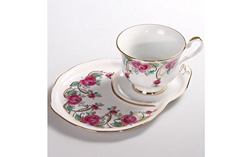 Spring Garland Bird Porcelain Teacup and Saucer Set