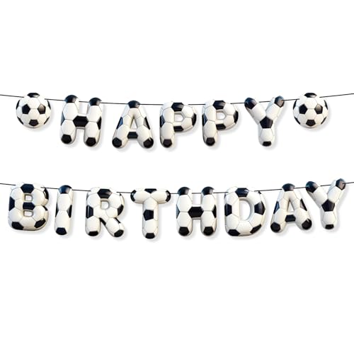 Image of Sport Birthday Banner, 3D Sport Theme Happy Birthday Banner (Soccer)