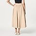 The Drop Women's Arlo Voluminous Cotton Poplin Midi Skirt, Plaza Taupe, L