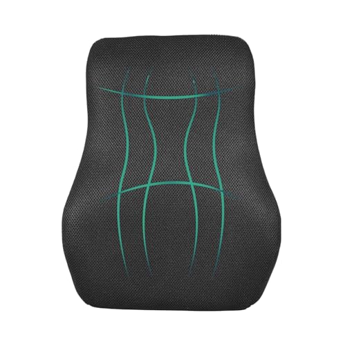 Image of Memory Foam Car Seat Cushion with Lumbar Support - Ergonomic Backrest for Upper, Middle & Lower Back Pain Relief | Posture Correction Chair Support for Car & Office Use | 17x15x5inch, Black
