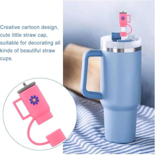 Image of House of Quirk 3PCS Silicone Straw Covers Cap with Tumbler 10mm Cute Tumbler Straw Toppers for Tumblers, Dust-Proof Drinking Straw Caps for Reusable Straws Tips Lids (Black /Grey /Blue)