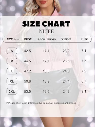 Nlife Women Sheer Mesh Sparkly Crop Bomber Jacket See Thru Glitter Rave Festival Clubwear Night Out Party Concert Outfit