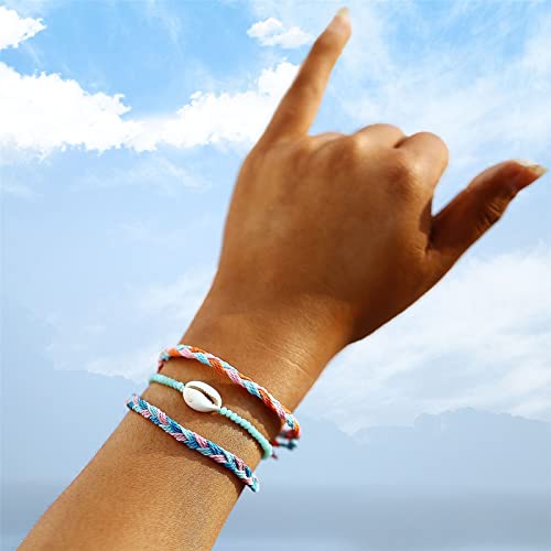 Starain Summer Beach Bracelet for Women Girls Boho Beaded Bracelet Handmade Waterproof Braided Rope Bracelets Set - Image 4