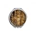 Tan Black Wood Retro Olded Irregular Hand Compact Mirror Round Portable Pocket Glass