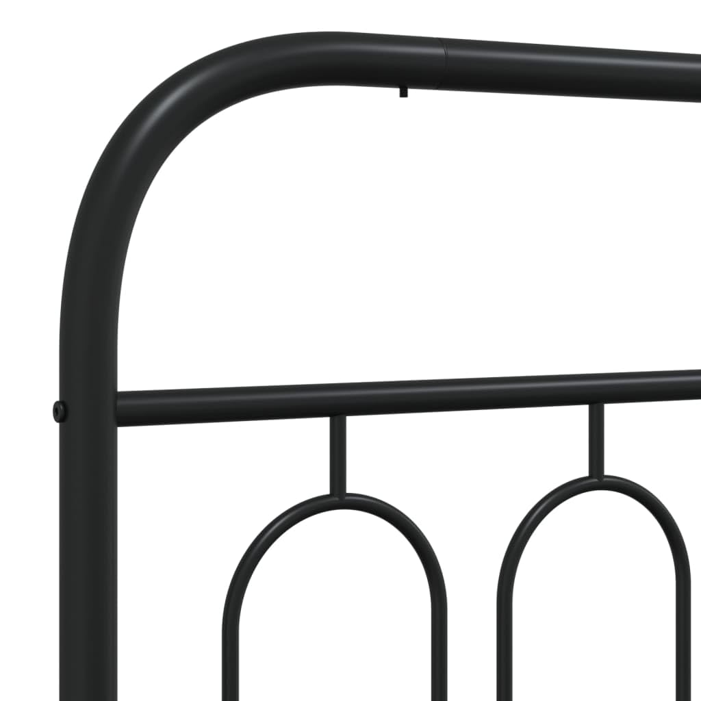 Testiera in metallo nero, 80 cm, robusto telaio in acciaio, design elegante, supporto stabile per camera da letto, cuffie durevoli, facile da montare