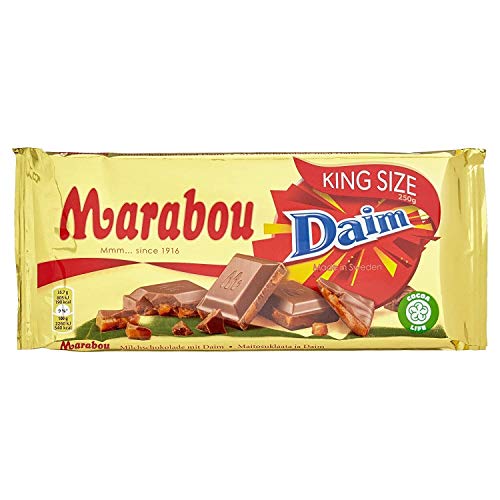 Marabou Daim Schokolade 250 g - zartschmelzende Milchschokolade mit Mandelkaramellstückchen - einzigartig leckere… – Bild 3